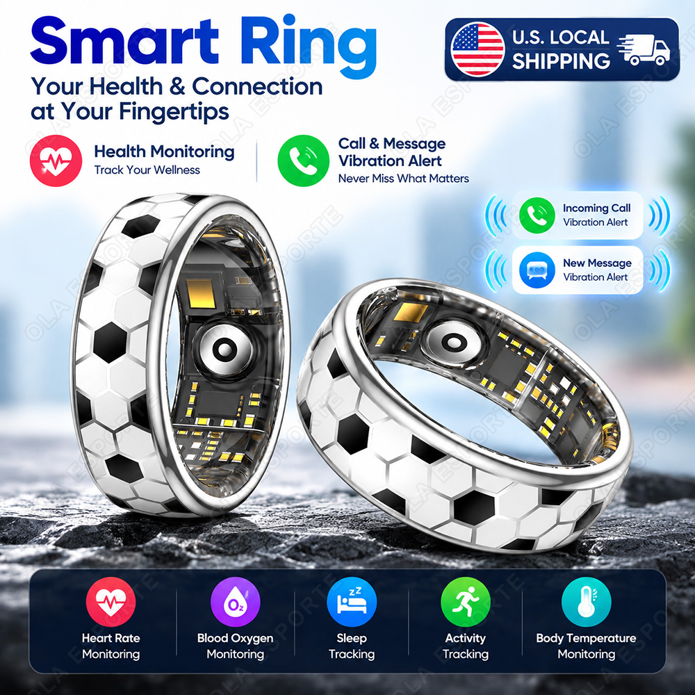 Smart Ring Step Calorie Fitness Monitor - Vibration Alerts Smart Ring Men Women