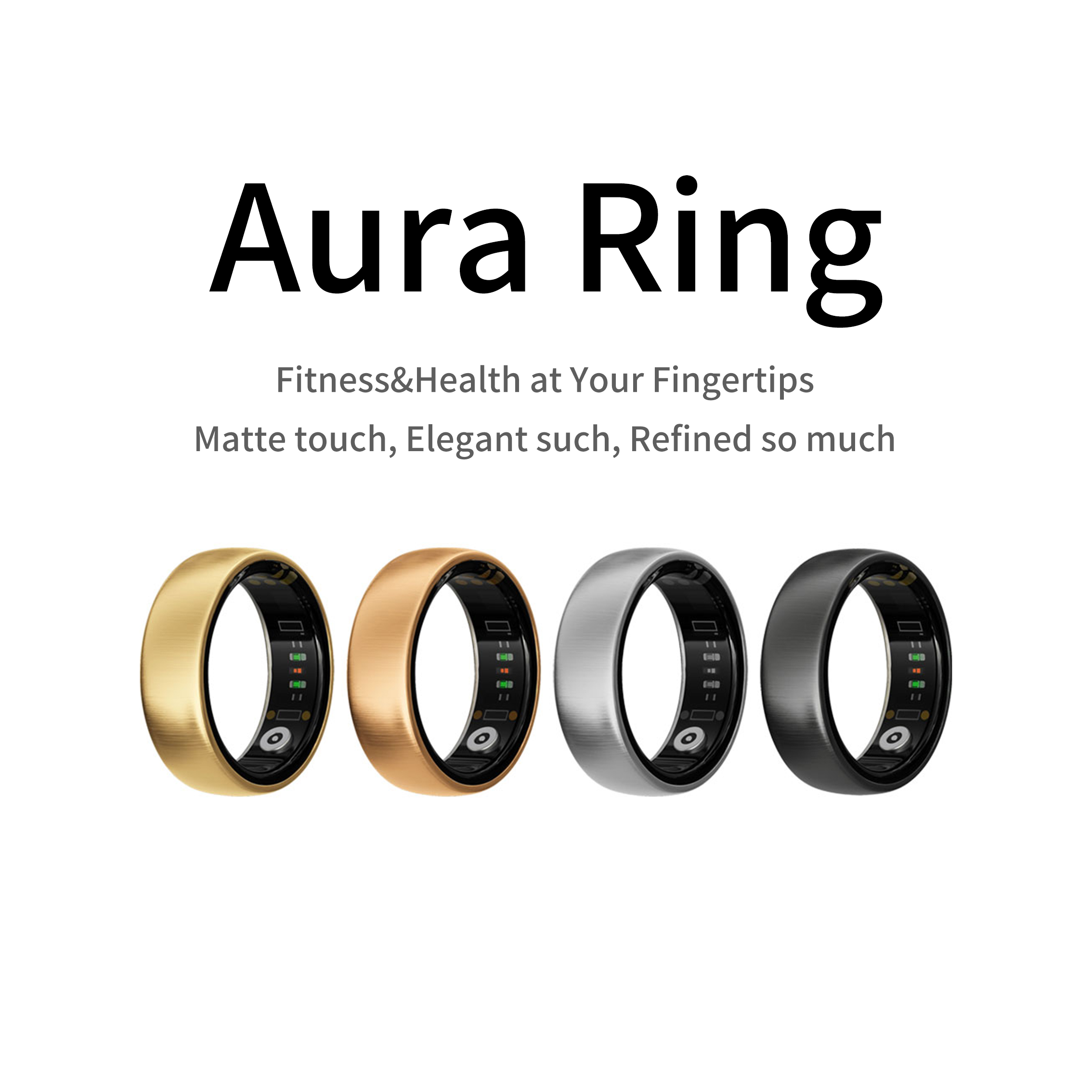 Smart Ring Health Tracker Heart Rate Sleep - AURA Matt Smart Ring Fitness Sports