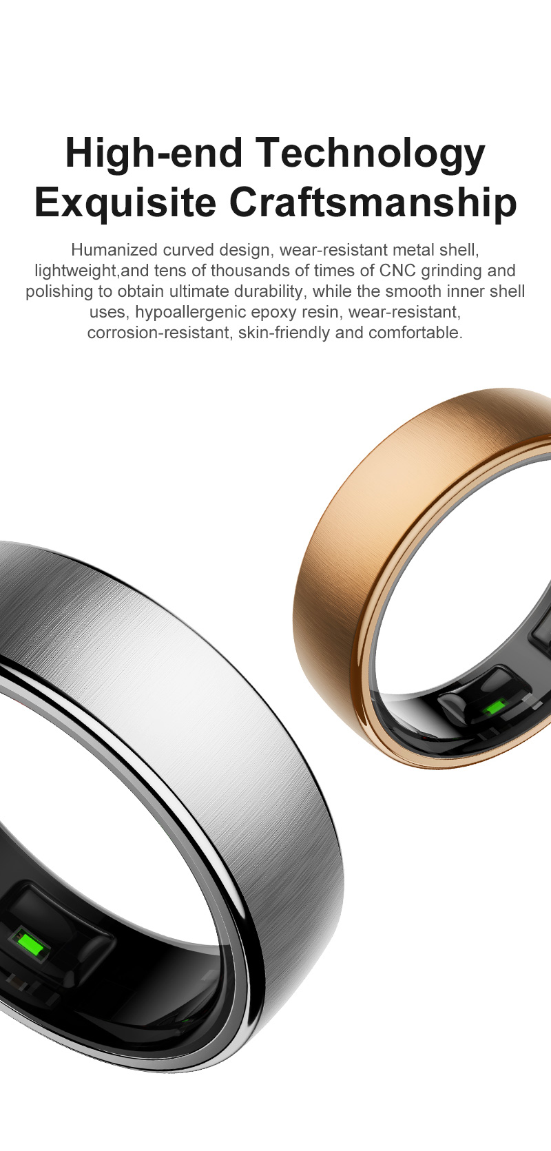 2025 Men Women Smart Ring Heal - Smart Ring Blood Oxygen Temperature Sensor recension och pris