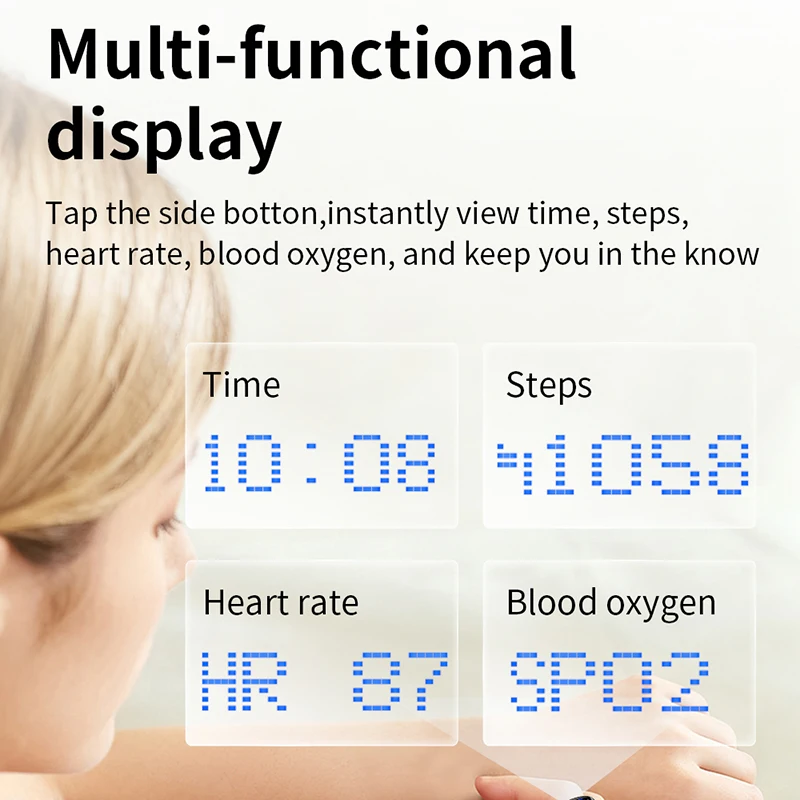 New Smart Ring Blue LED Displa - Smart Ring Health Tracker Heart Rate Sleep recension och pris