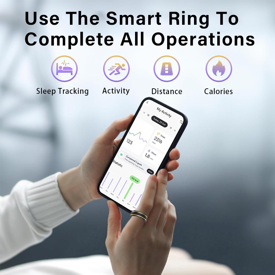 Smart Fitness Ring Men Women H - Smart Ring Step Calorie Fitness Monitor recension och pris