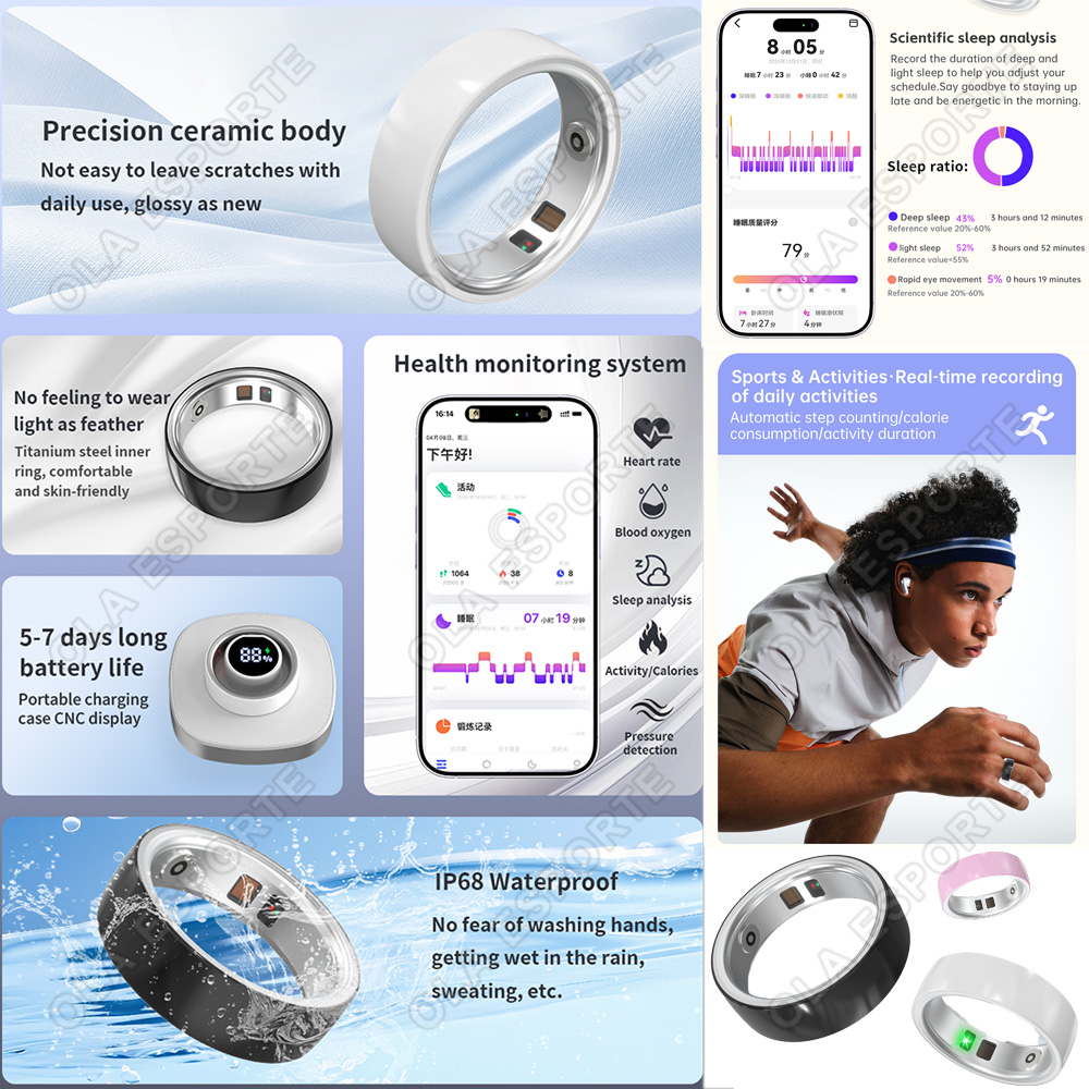 Ceramic Smart Ring Heart Rate  - Smart Ring Health Tracker Heart Rate Sleep recension och pris